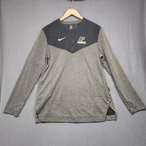 Purdue Nike On Field Shirt Men Medium Quarter Zip DriFit Engineered Long Sleeve